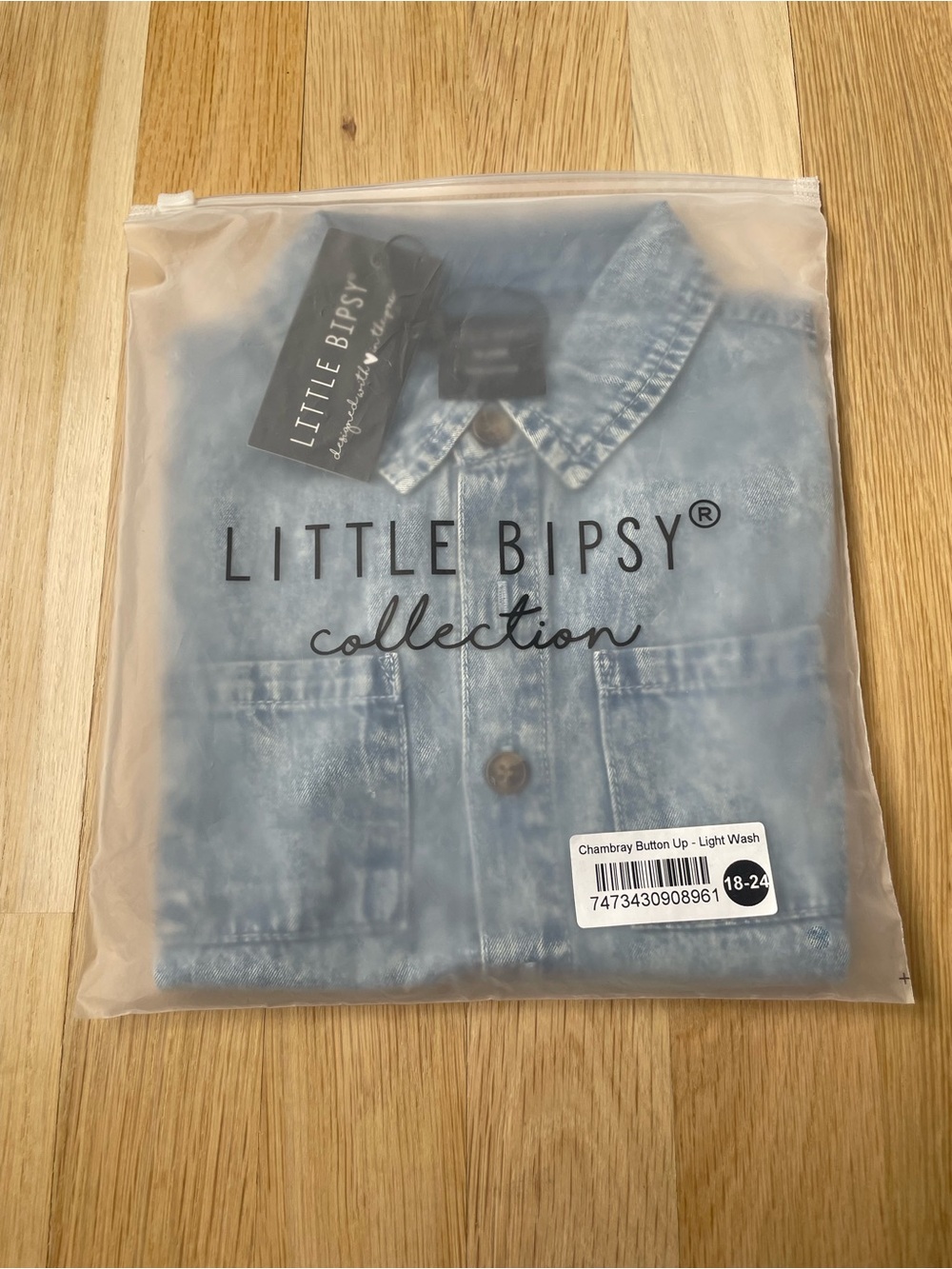 Little Bipsy Light Wash Chambray Button-Down Shirt